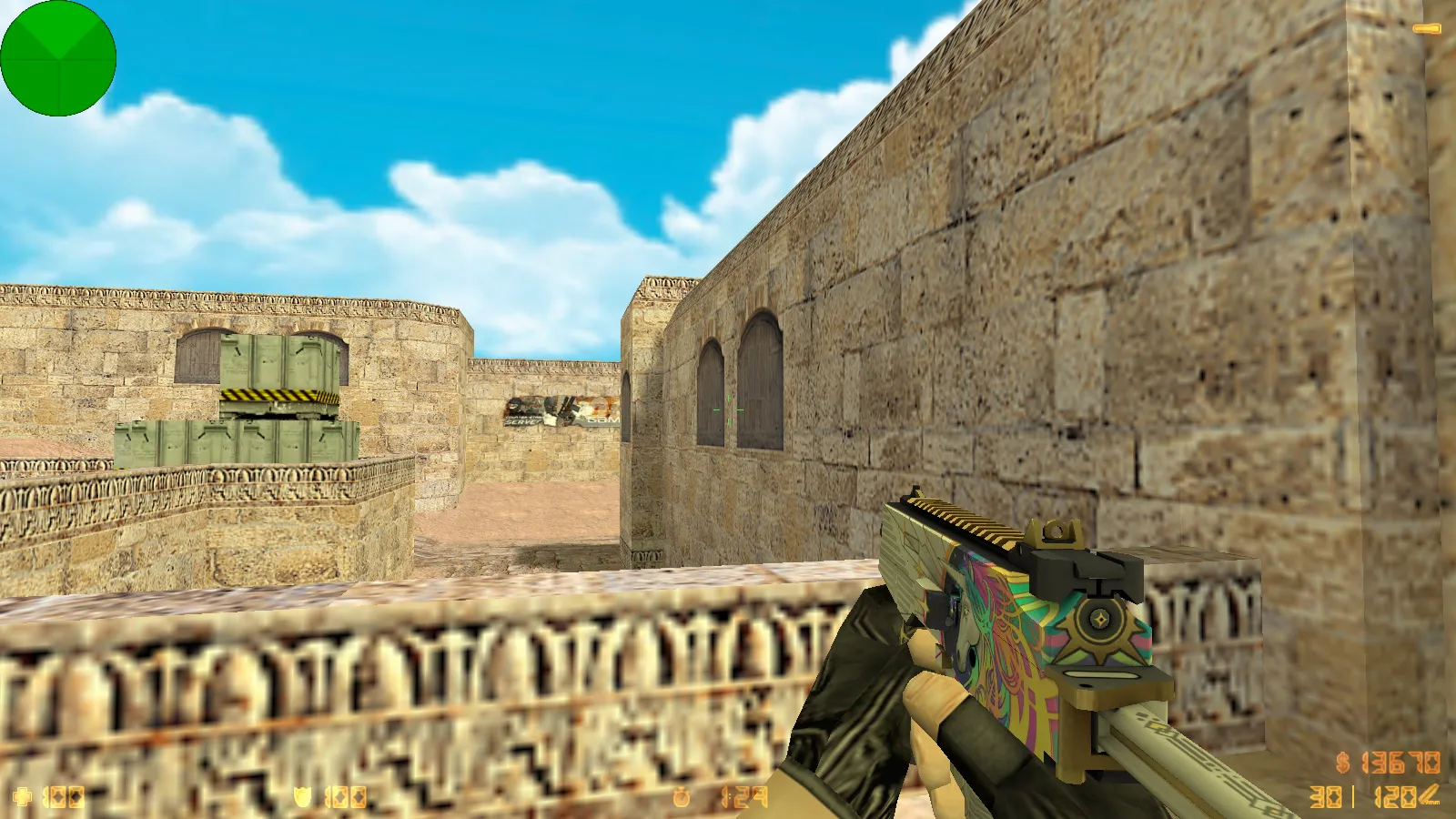 Скриншот  CS 1.6 от WANGAZOREDD: блогерская сборка с 27 моделями оружия, уникальными перчатками, темной темой меню и оптимизированным конфигом