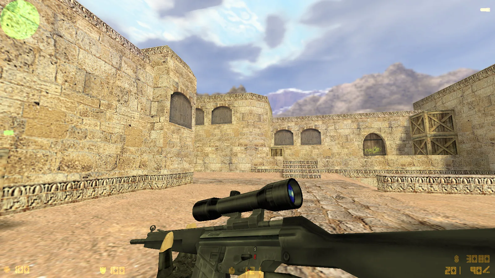 Скриншот  CS 1.6 с осмотром оружия: модель под CS2, анимация F, стабильный онлайн и боты