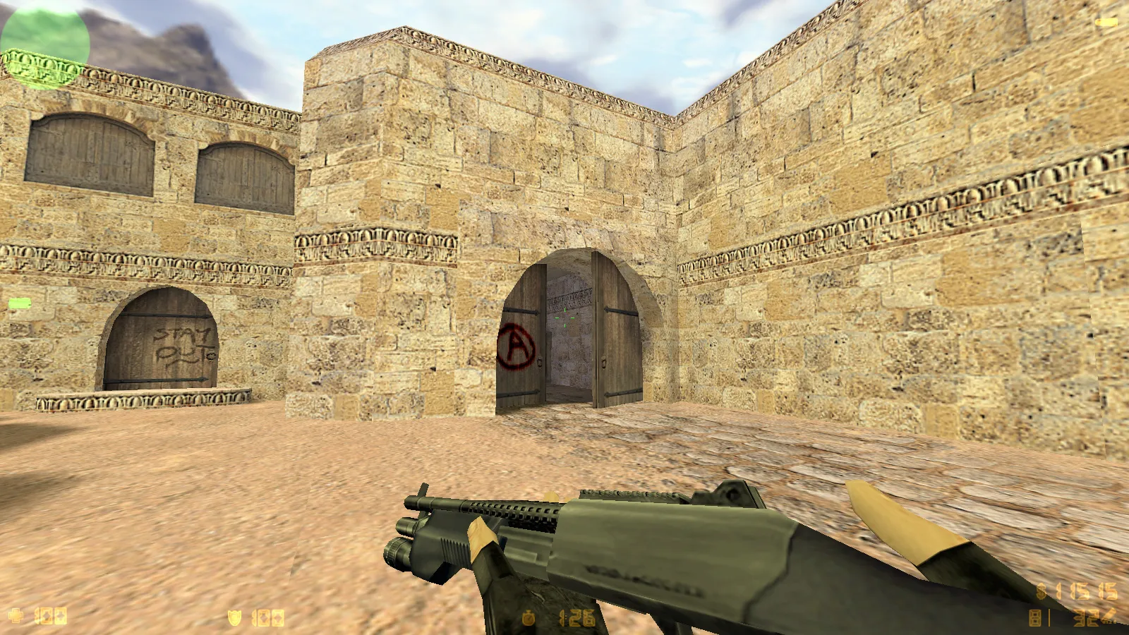 Скриншот  CS 1.6 с осмотром оружия: модель под CS2, анимация F, стабильный онлайн и боты