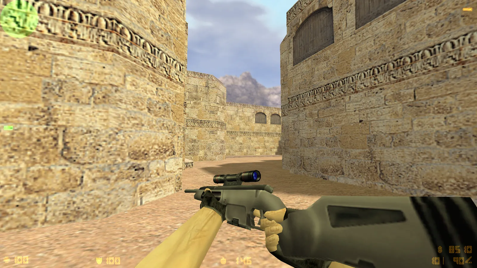 Скриншот  CS 1.6 с осмотром оружия: модель под CS2, анимация F, стабильный онлайн и боты