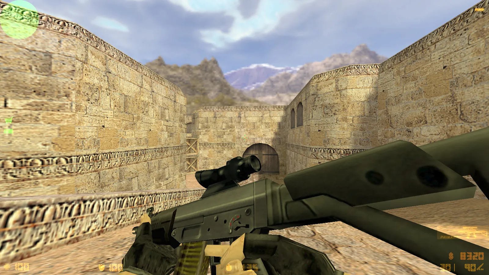 Скриншот  CS 1.6 с осмотром оружия: модель под CS2, анимация F, стабильный онлайн и боты