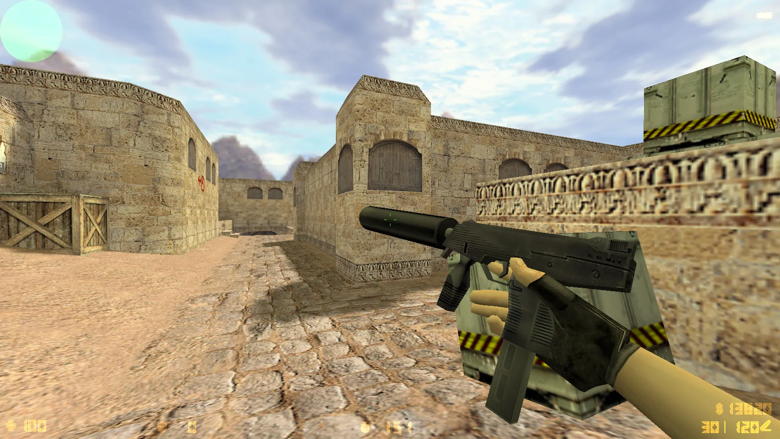 Скриншот  CS 1.6 с осмотром оружия: модель под CS2, анимация F, стабильный онлайн и боты
