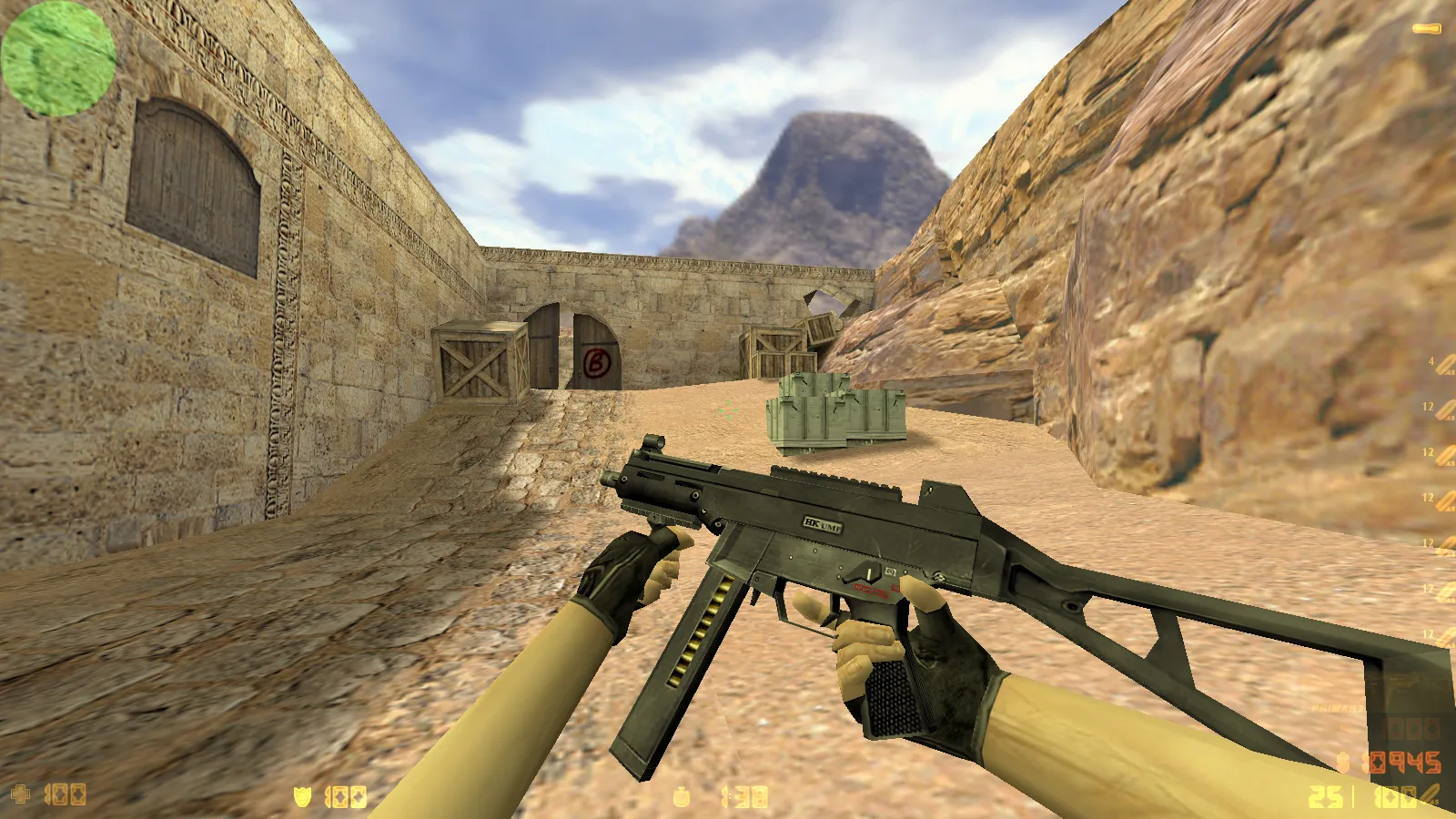 Скриншот  CS 1.6 с осмотром оружия: модель под CS2, анимация F, стабильный онлайн и боты