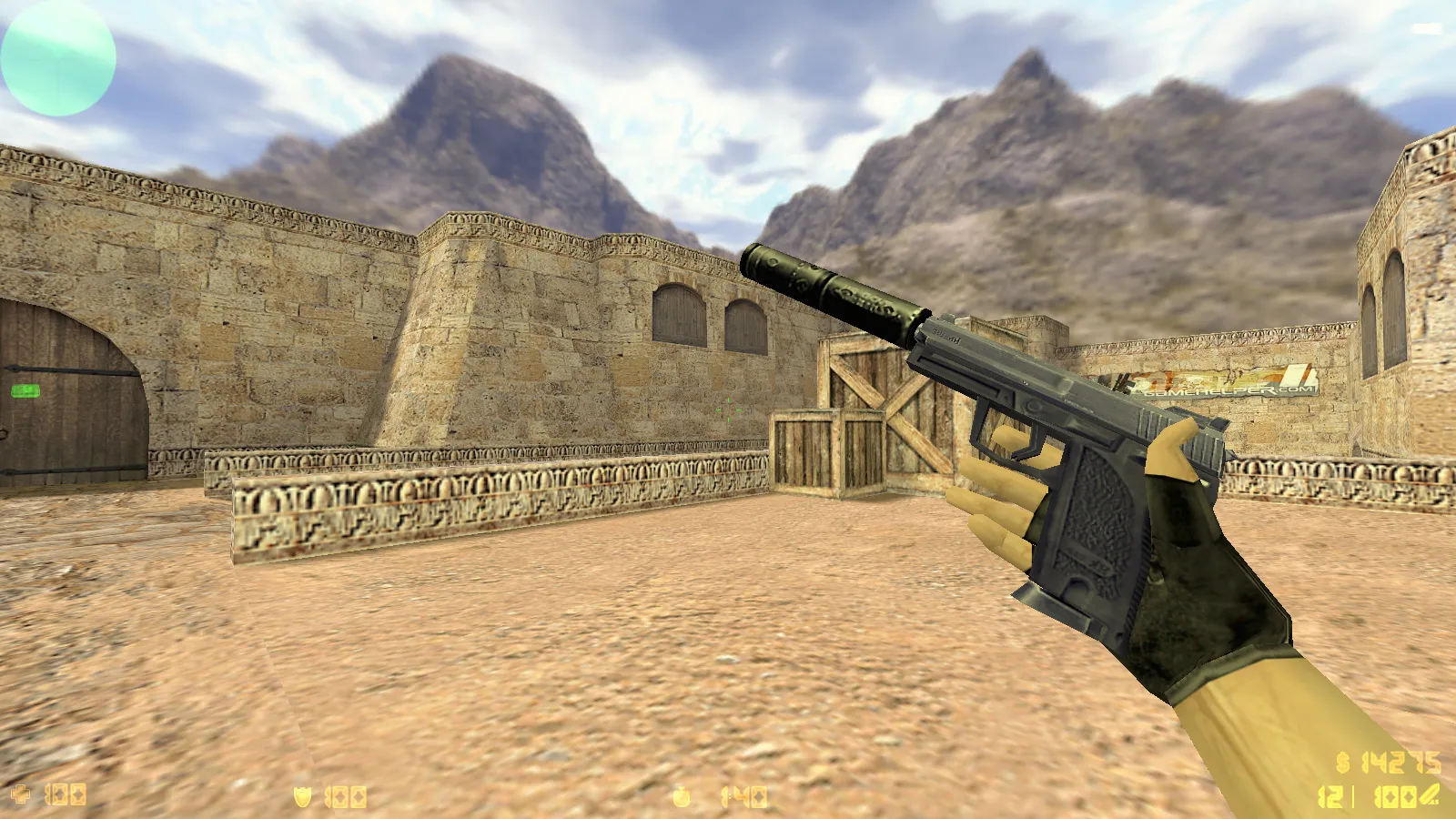 Скриншот  CS 1.6 с осмотром оружия: модель под CS2, анимация F, стабильный онлайн и боты