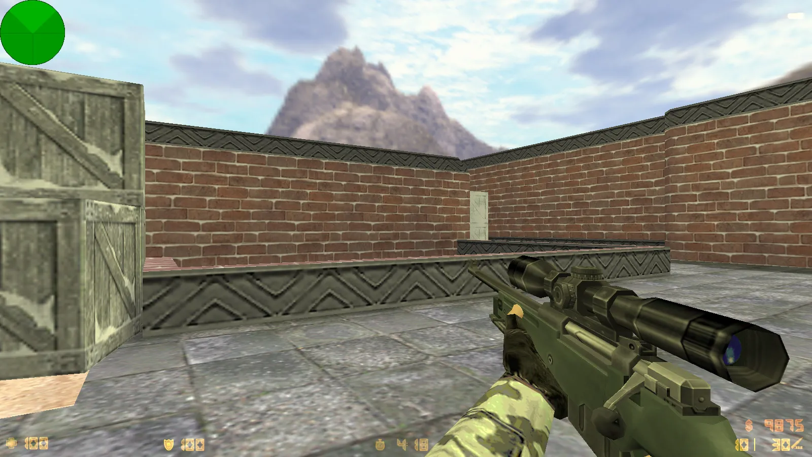 Скриншот CS 1.6 Зимняя версия: 6 скинов, зимние модели КТ и Т, темная тема меню и фон Arctic Avenger