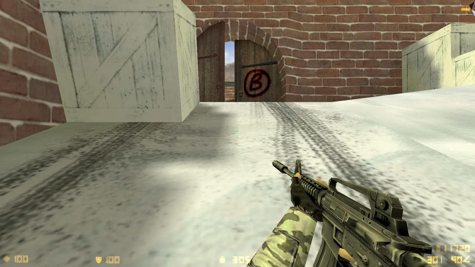 Скриншот  CS 1.6 Зимняя версия: 6 скинов, зимние модели КТ и Т, темная тема меню и фон Arctic Avenger