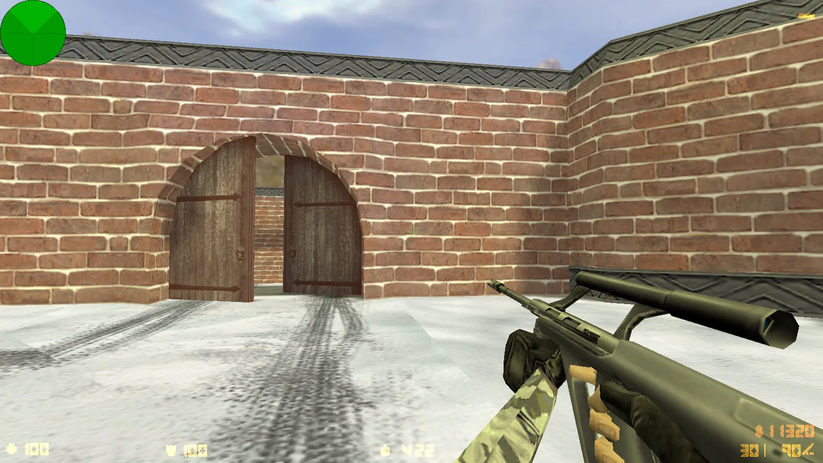 Скриншот  CS 1.6 Зимняя версия: 6 скинов, зимние модели КТ и Т, темная тема меню и фон Arctic Avenger