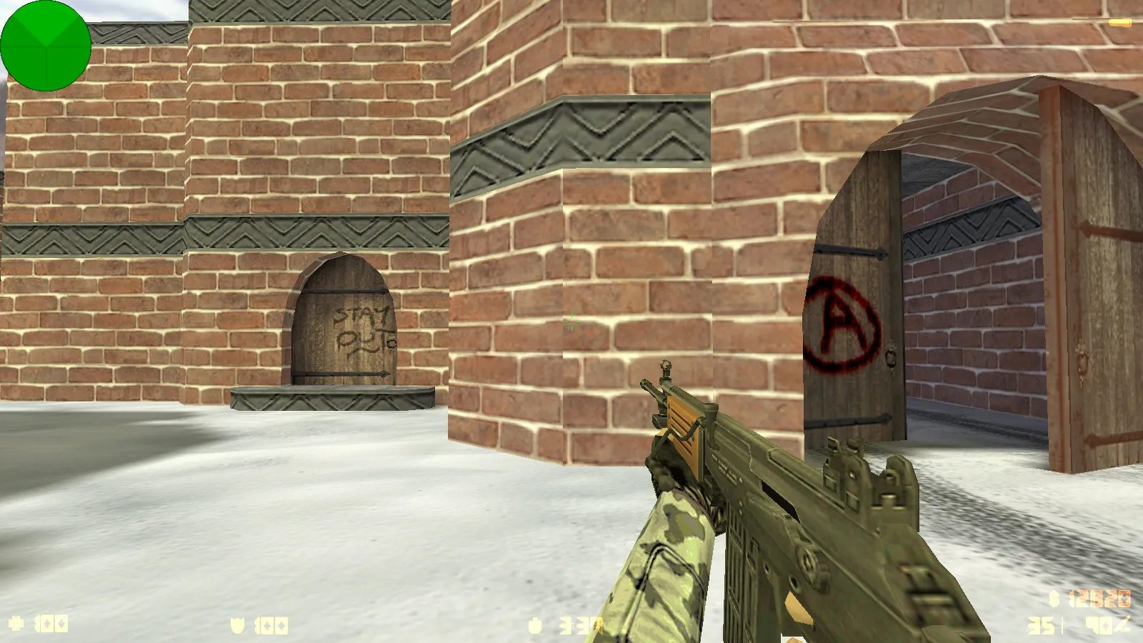 Скриншот  CS 1.6 Зимняя версия: 6 скинов, зимние модели КТ и Т, темная тема меню и фон Arctic Avenger