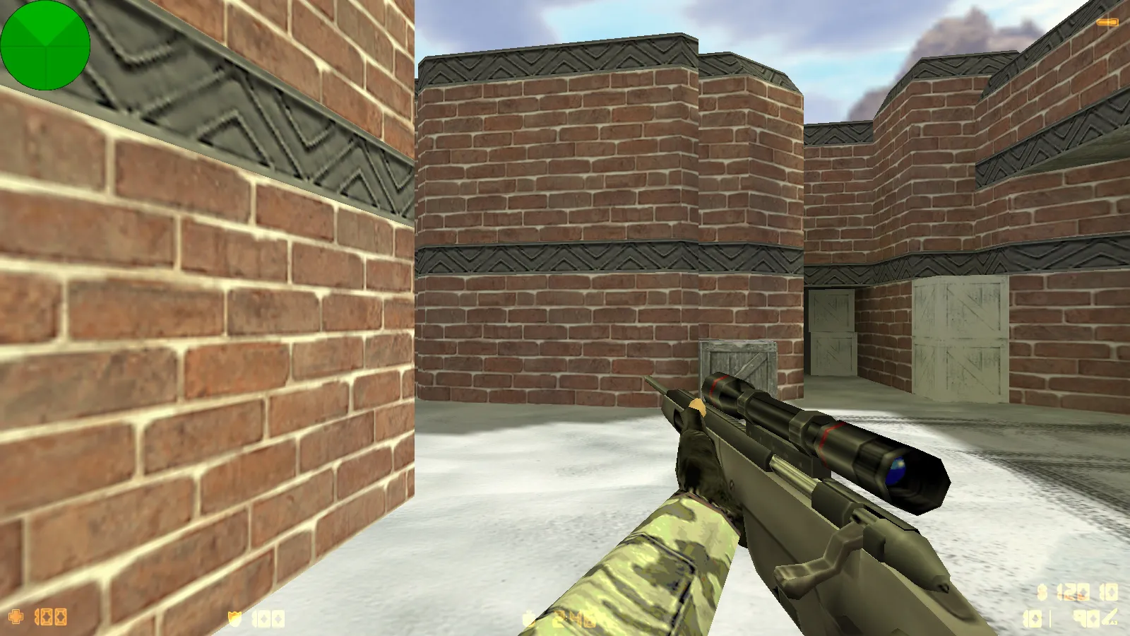 Скриншот  CS 1.6 Зимняя версия: 6 скинов, зимние модели КТ и Т, темная тема меню и фон Arctic Avenger