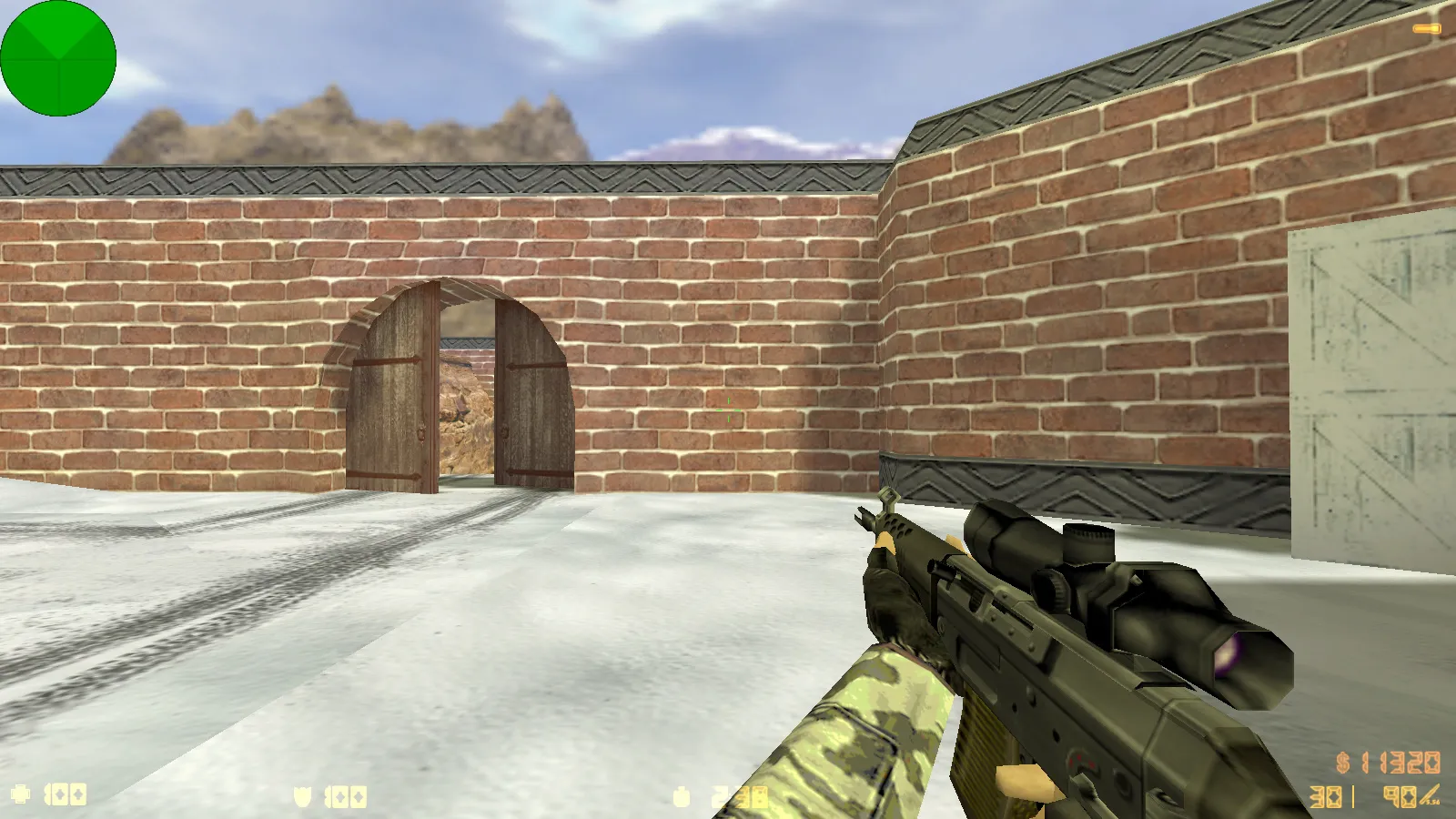 Скриншот  CS 1.6 Зимняя версия: 6 скинов, зимние модели КТ и Т, темная тема меню и фон Arctic Avenger