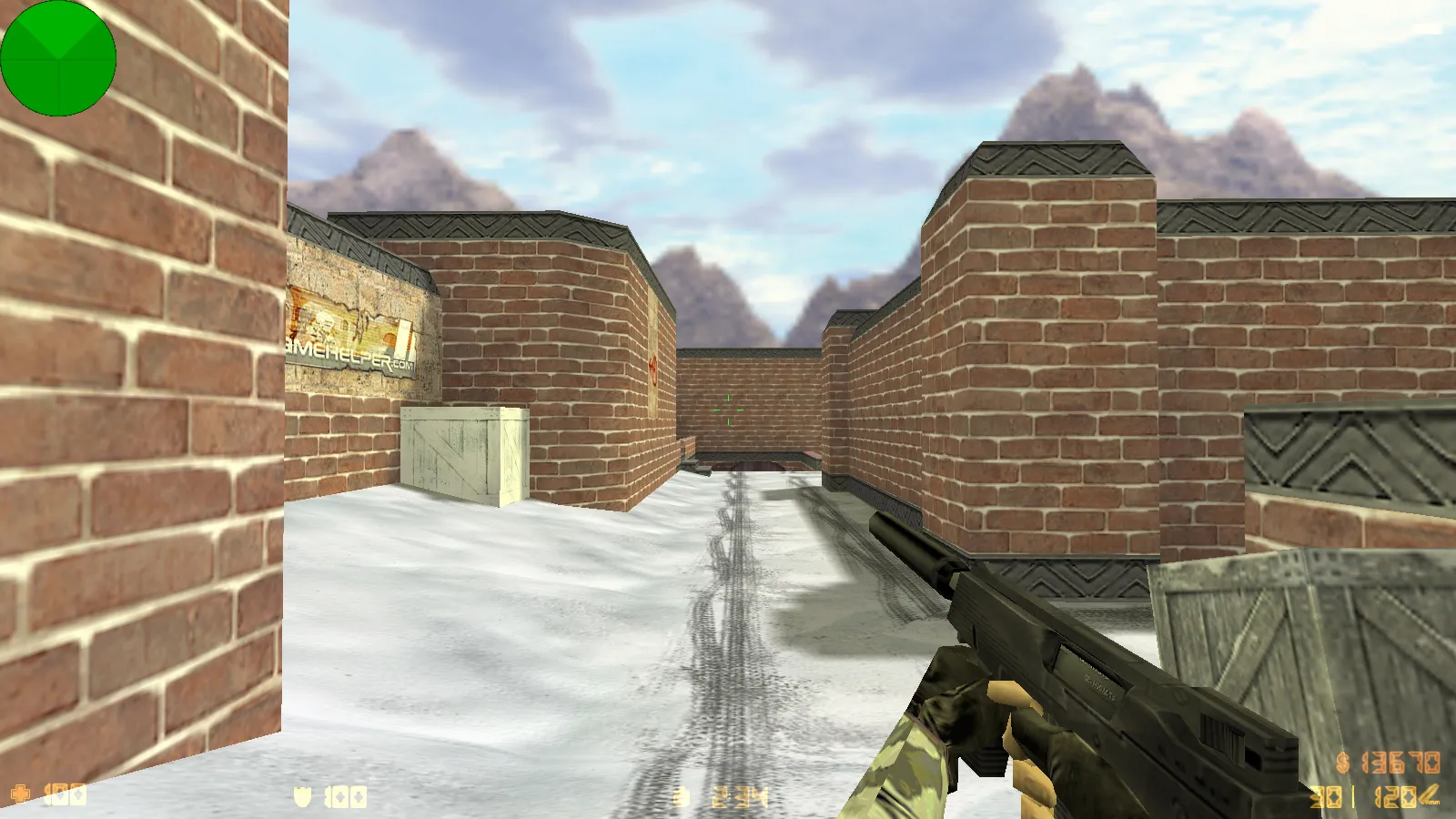 Скриншот  CS 1.6 Зимняя версия: 6 скинов, зимние модели КТ и Т, темная тема меню и фон Arctic Avenger