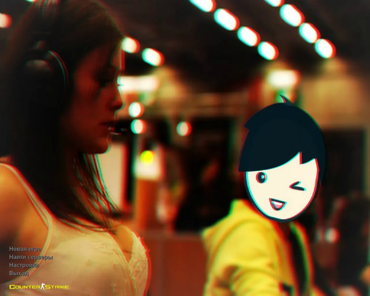 Скриншот CS 1.6 от Хайта: сборка XA1T, желтые перчатки, скины CT/T, темное меню, музыка и конфиг