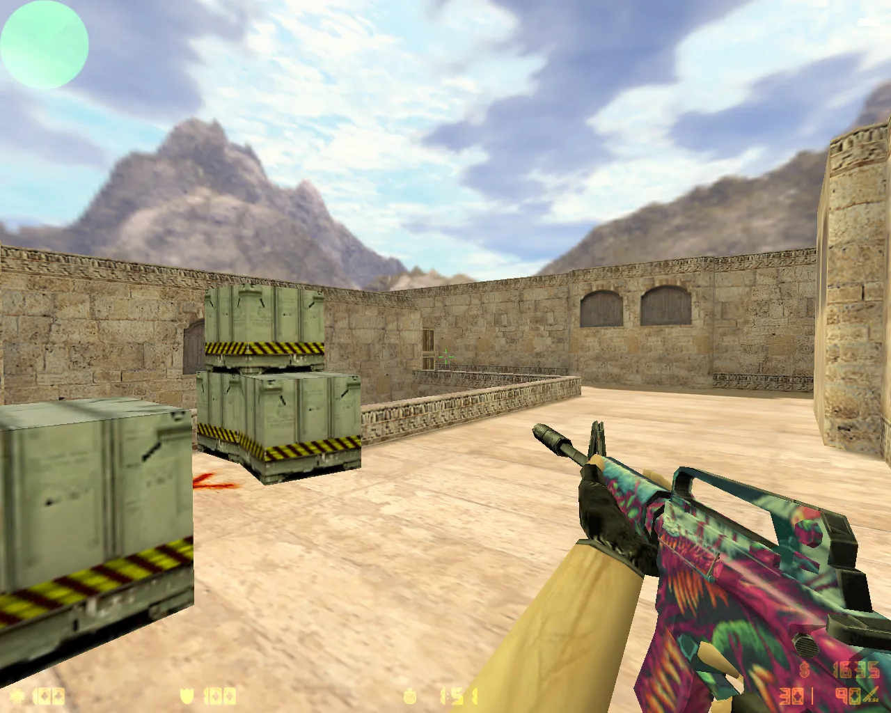 Скриншот  CS 1.6 от ccET: блогерская сборка, 6 правок, скины оружия, High FPS, черно-зеленое меню и оптимизированный конфиг