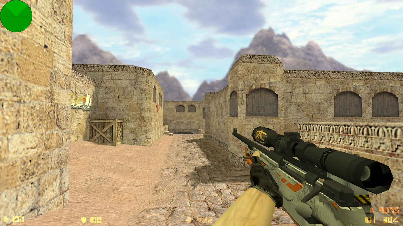 Скриншот CS 1.6 от chet1337: блогерская сборка с 4 правками, скинами на v_/p_/w_ моделях, черным меню и фоном главного экрана