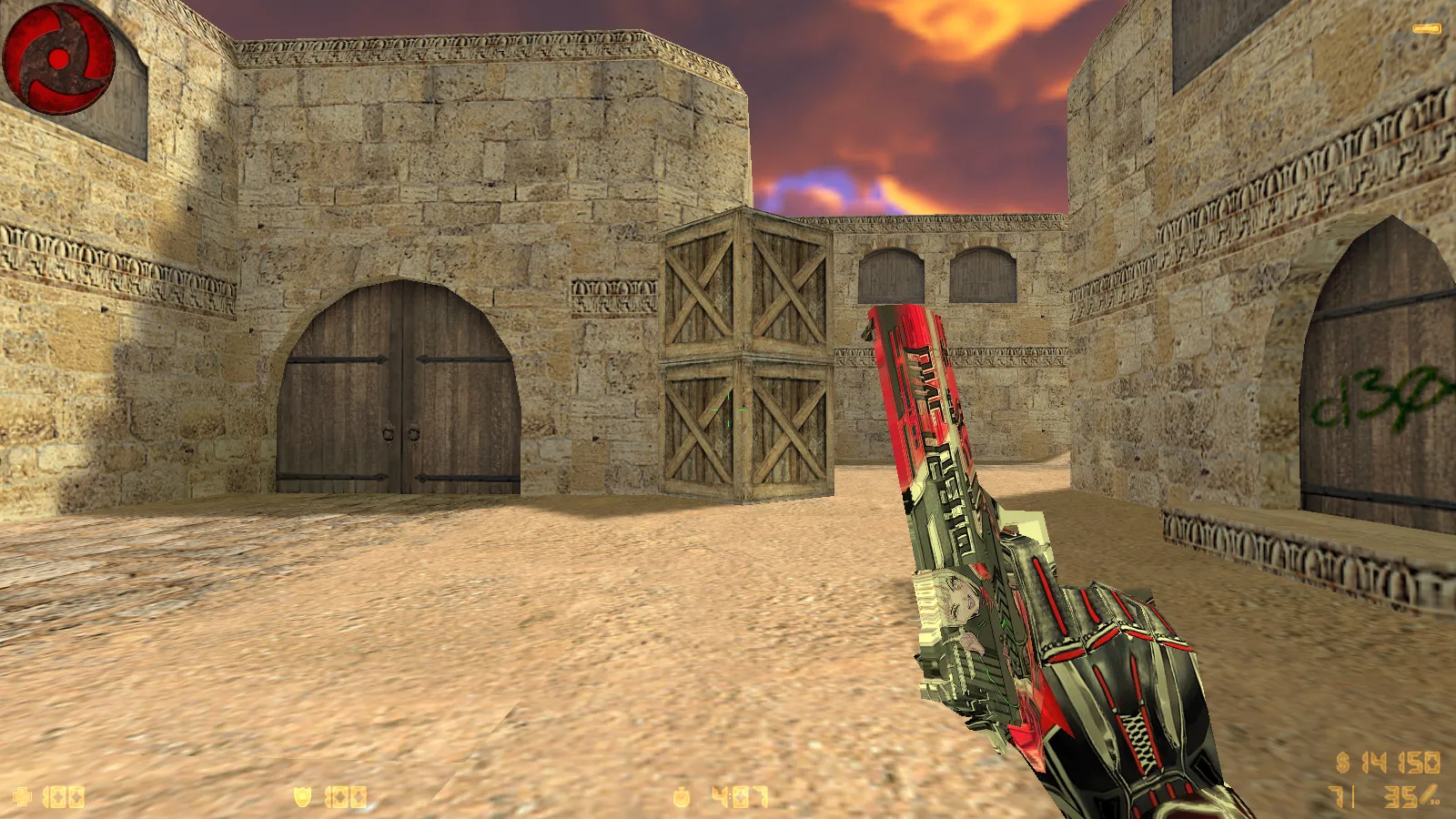 Скриншот  CS 1.6 от dEspainX: сборка с 11 модами, темная тема меню, скины оружия, прицел, звуки и оптимизированный конфиг