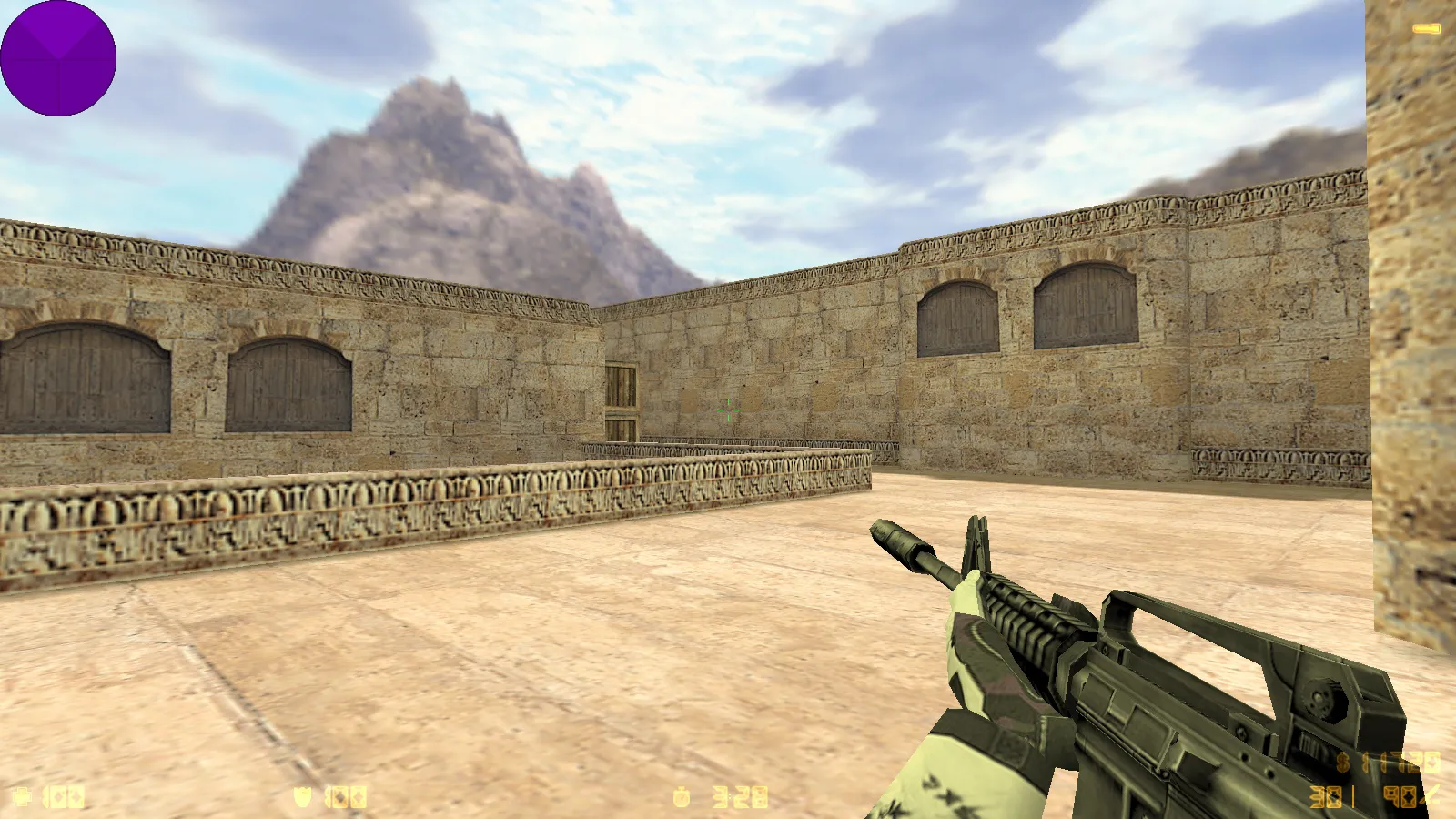 Скриншот CS 1.6 от h1nata7: блогерская сборка, 8 нововведений, 11 моделей оружия, черное меню, фиолетовое небо