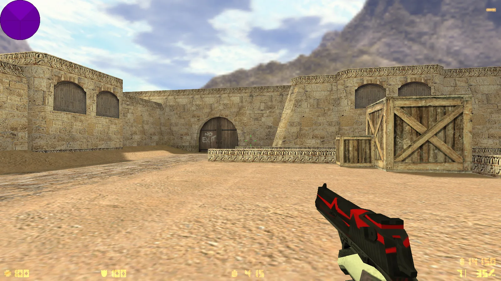 Скриншот  CS 1.6 от h1nata7: блогерская сборка, 8 нововведений, 11 моделей оружия, черное меню, фиолетовое небо