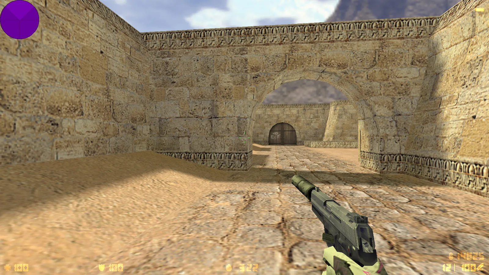 Скриншот  CS 1.6 от h1nata7: блогерская сборка, 8 нововведений, 11 моделей оружия, черное меню, фиолетовое небо