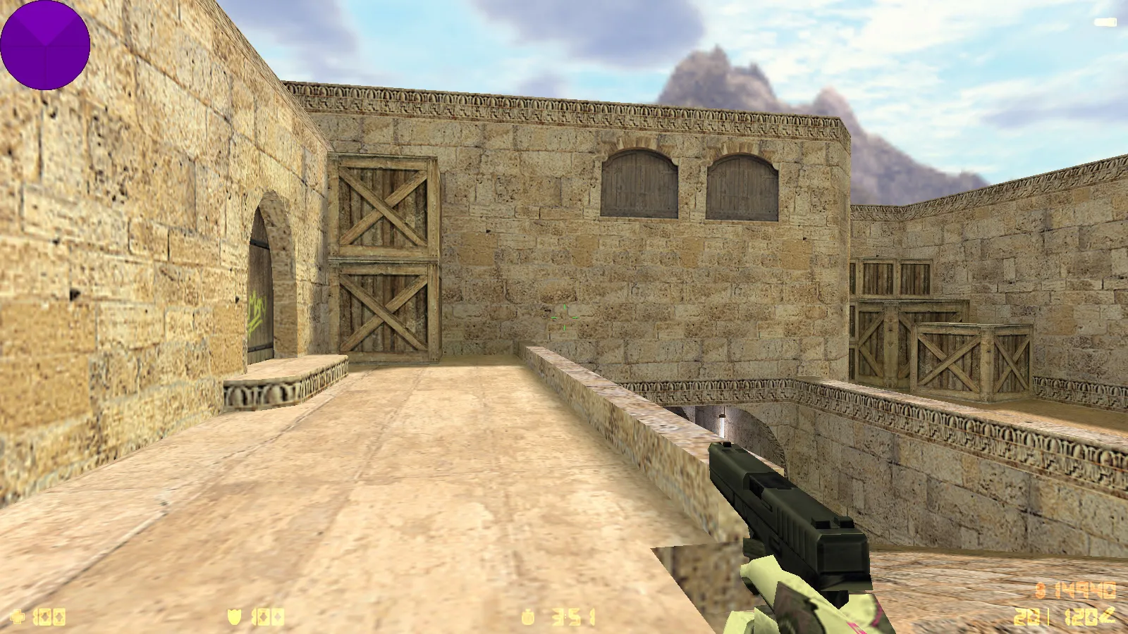 Скриншот  CS 1.6 от h1nata7: блогерская сборка, 8 нововведений, 11 моделей оружия, черное меню, фиолетовое небо