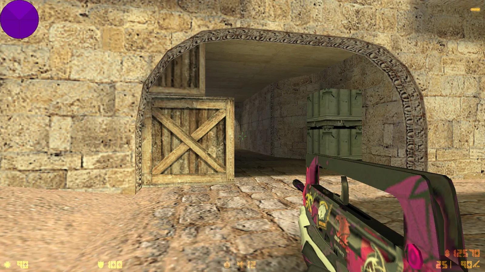 Скриншот  CS 1.6 от h1nata7: блогерская сборка, 8 нововведений, 11 моделей оружия, черное меню, фиолетовое небо