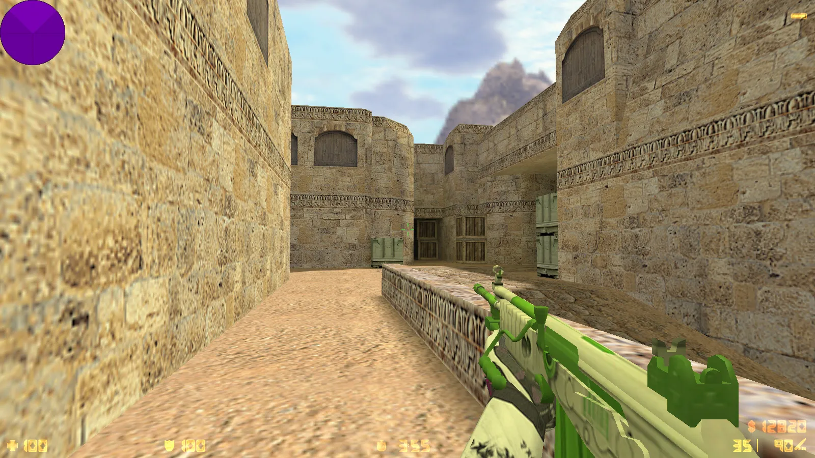 Скриншот  CS 1.6 от h1nata7: блогерская сборка, 8 нововведений, 11 моделей оружия, черное меню, фиолетовое небо