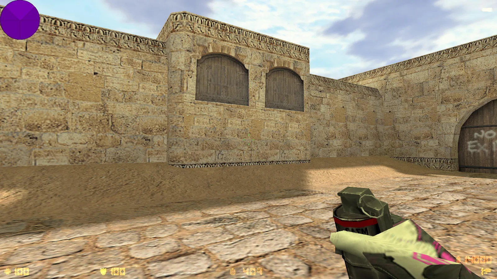 Скриншот  CS 1.6 от h1nata7: блогерская сборка, 8 нововведений, 11 моделей оружия, черное меню, фиолетовое небо