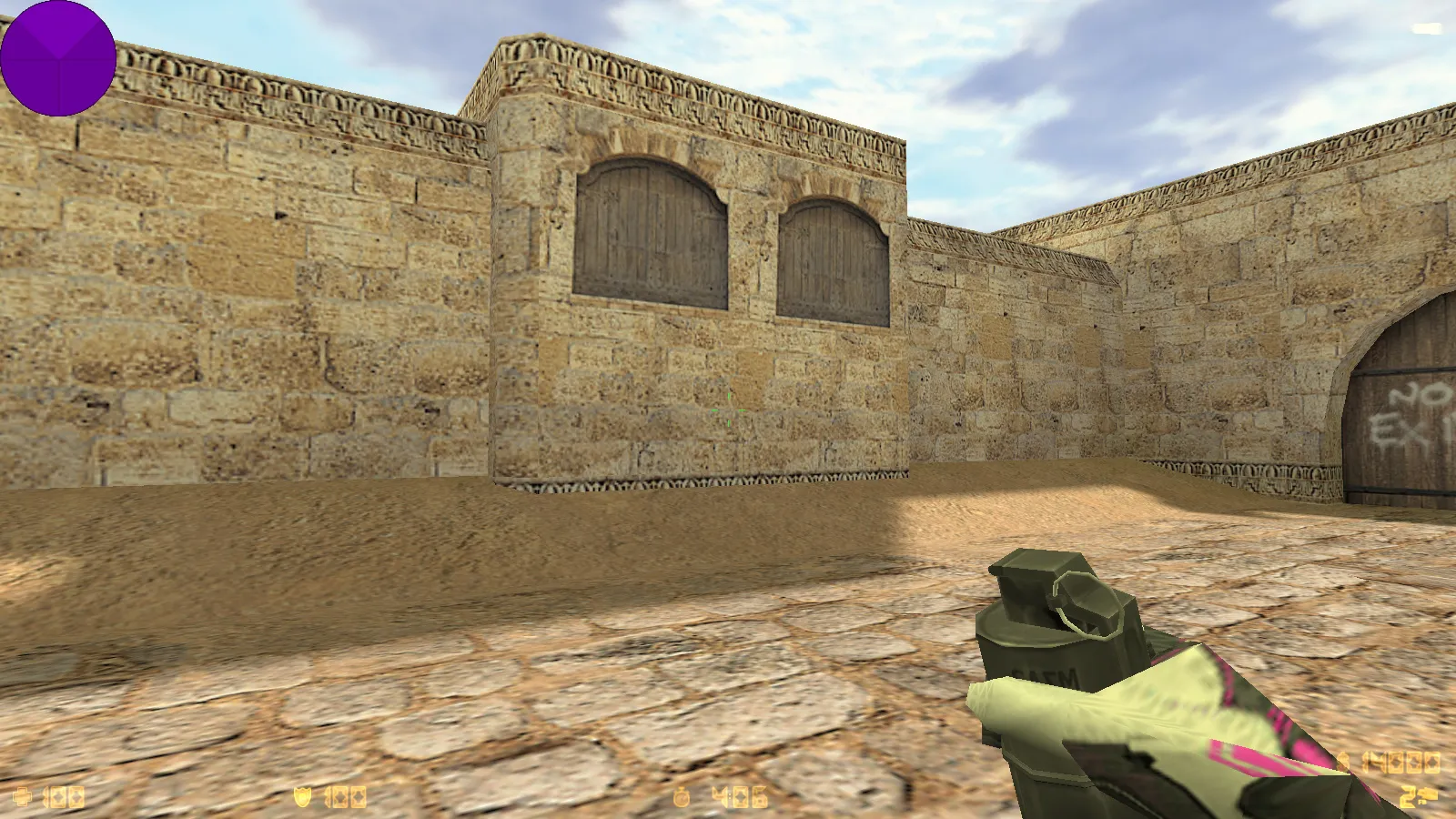 Скриншот  CS 1.6 от h1nata7: блогерская сборка, 8 нововведений, 11 моделей оружия, черное меню, фиолетовое небо