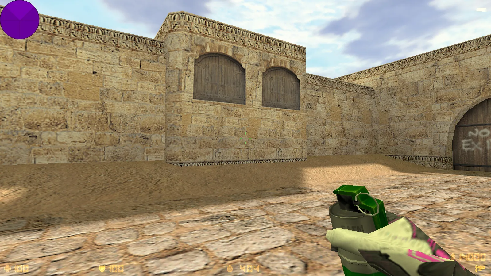 Скриншот  CS 1.6 от h1nata7: блогерская сборка, 8 нововведений, 11 моделей оружия, черное меню, фиолетовое небо