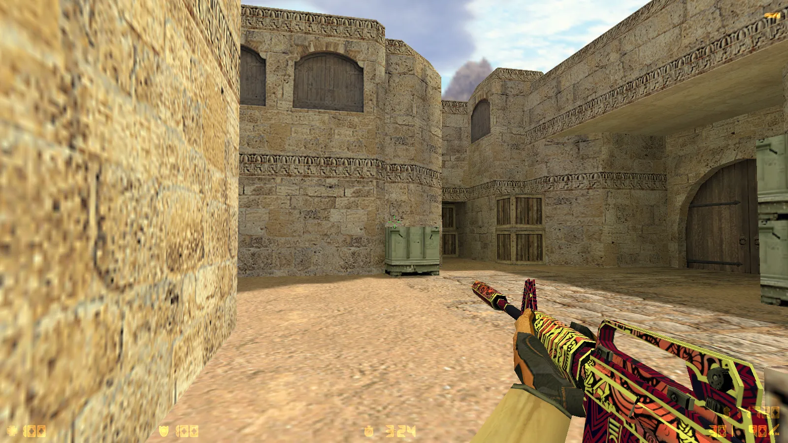 Скриншот CS 1.6 от phoon LEET: блогерская сборка с 7 скинами, темной темой меню, музыкой и оптимизированным конфигом