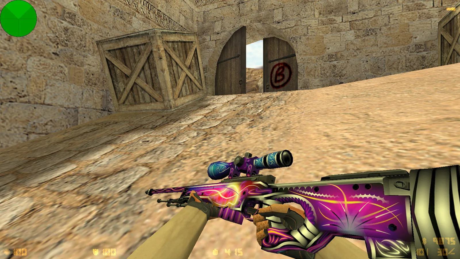 Скриншот  CS 1.6 от phoon LEET: блогерская сборка с 7 скинами, темной темой меню, музыкой и оптимизированным конфигом