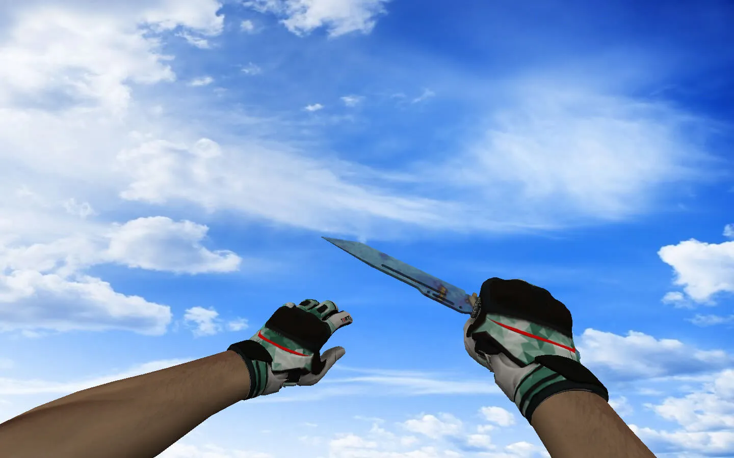 Скриншот Модель ножа ☆ Паракорд-нож | Поверхностная закалка (403 Blue Gem) для CS 1.6: v_ и w_ модели, звук и анимации