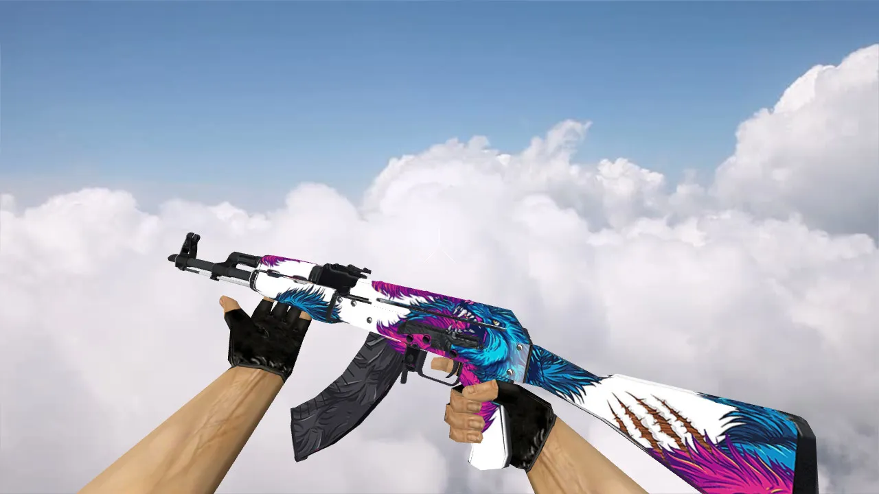 Скриншот Модель AK-47 Blue Wolf для CS 1.6 - Качественные текстуры и анимации