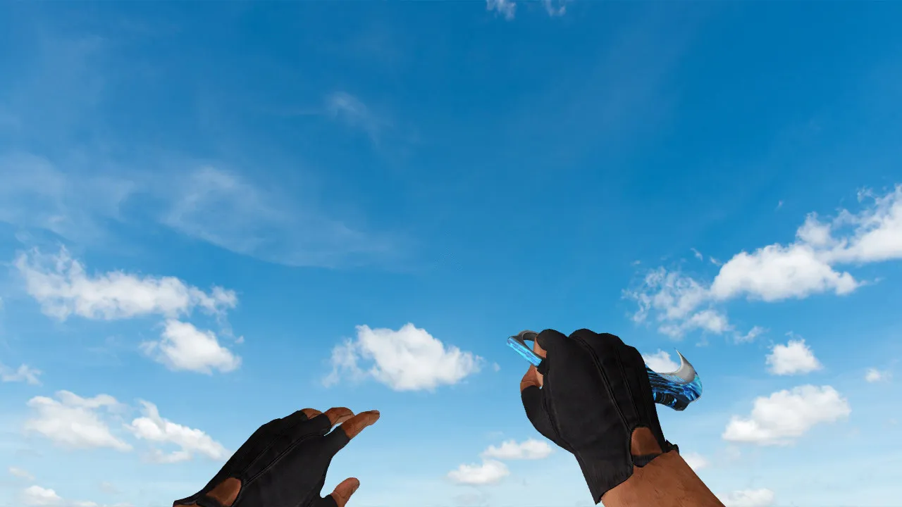 Скриншот Модель ножа Karambit Blue Flame (v_knife) для CS 1.6: звуки, анимация осмотра, качество текстур