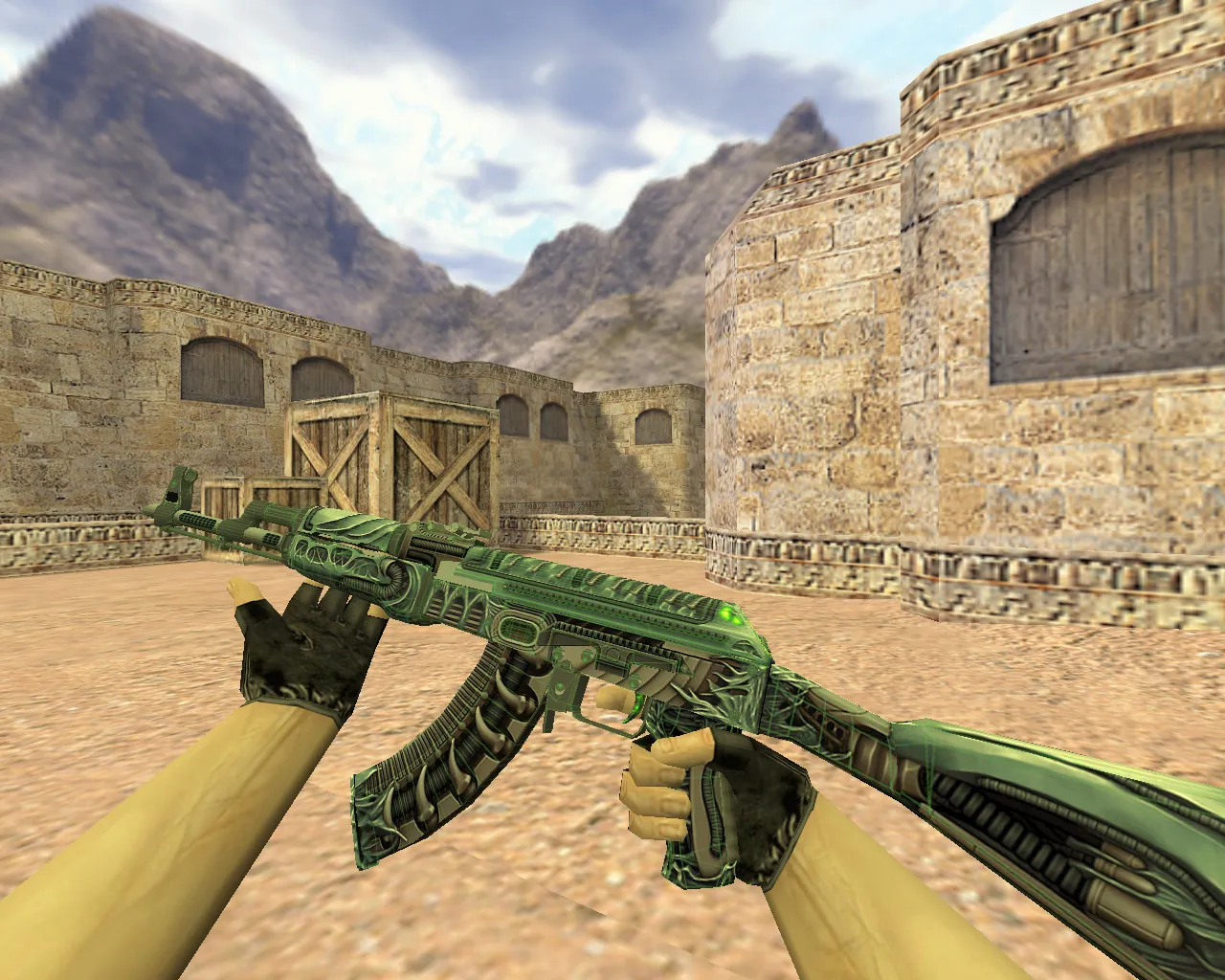 Скриншот Модель «АК-47 Ксеноморф» v_ / p_ / w_ для CS 1.6: звуки, анимация осмотра, текстуры