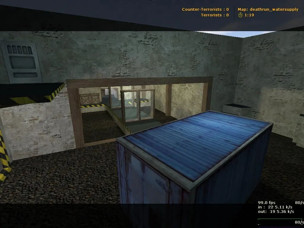 Скриншот  deathrun_watersupply — карта для CS 1.6: тайминги, ловушки, баланс сторон и .nav для ботов