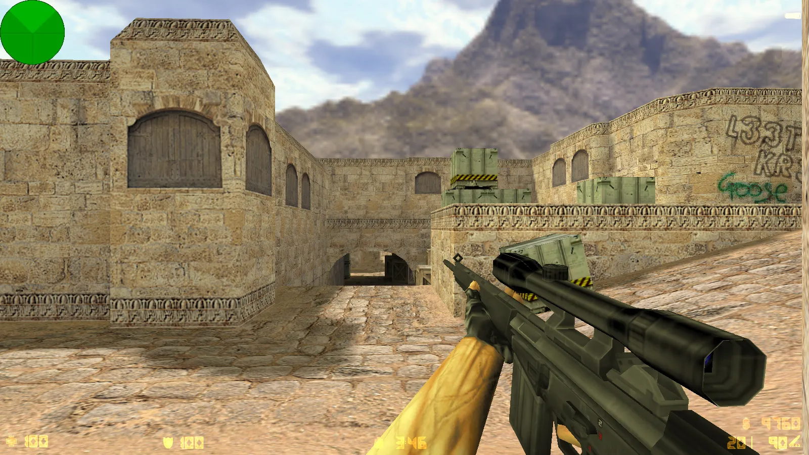 Скриншот  CS 1.0 сборка для CS 1.6: 5 апдейтов, оружейные модели v_/p_/w_, звуки, текстуры карт и фон меню