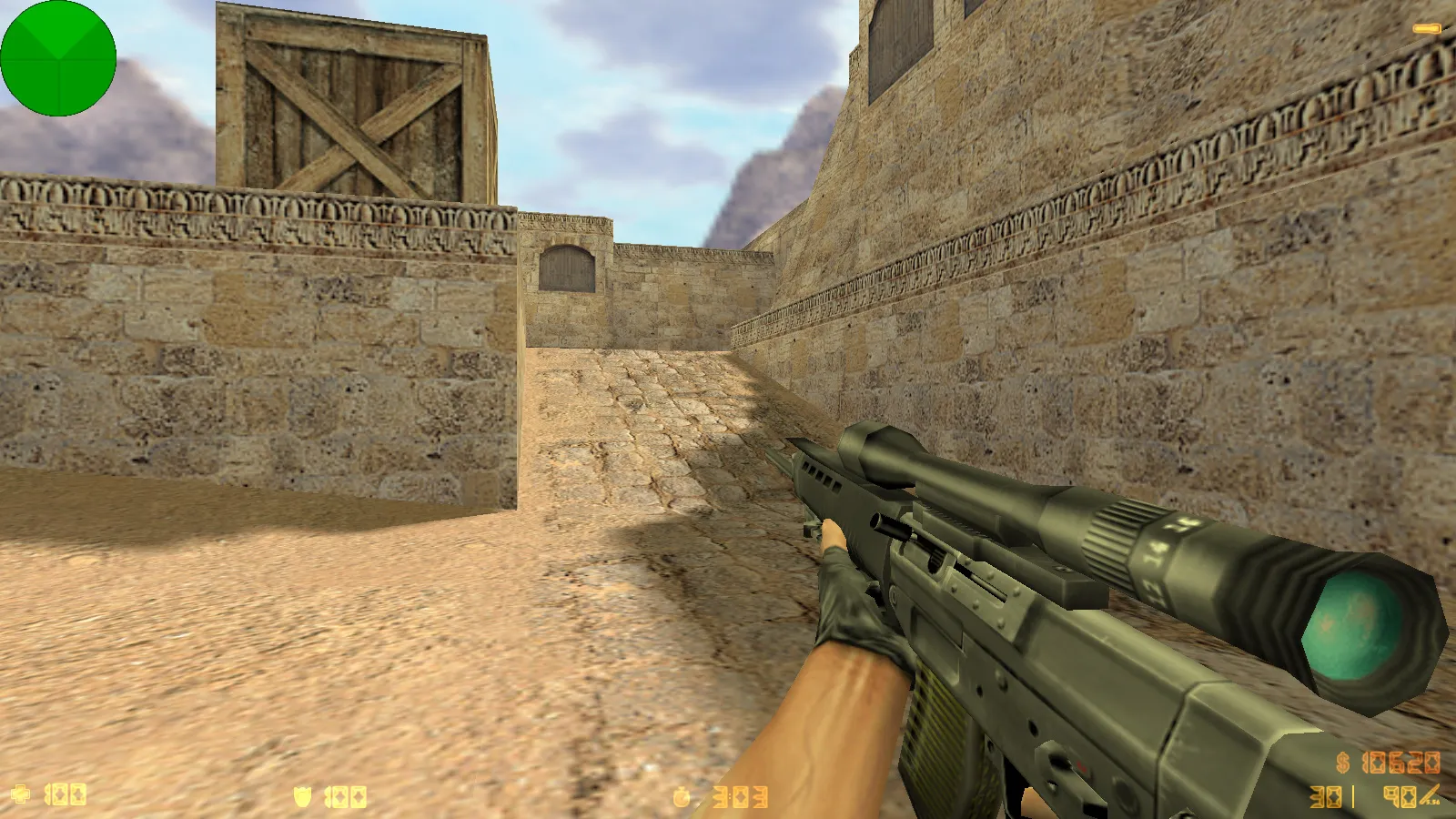 Скриншот  CS 1.0 сборка для CS 1.6: 5 апдейтов, оружейные модели v_/p_/w_, звуки, текстуры карт и фон меню