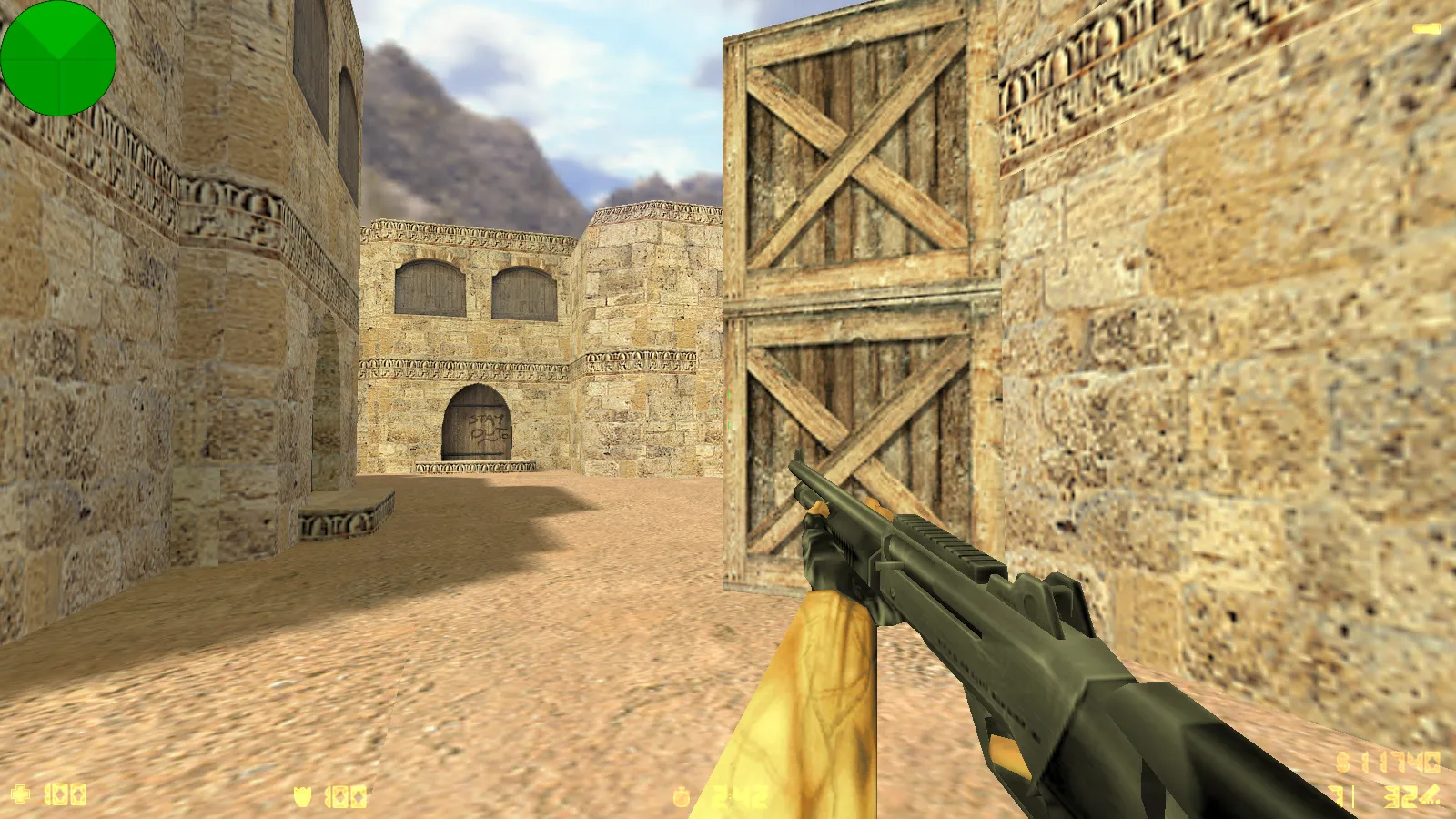 Скриншот  CS 1.2 сборка CS 1.6: модели v_ p_ w_, звуки, текстуры карт и фон спецназа в главном меню