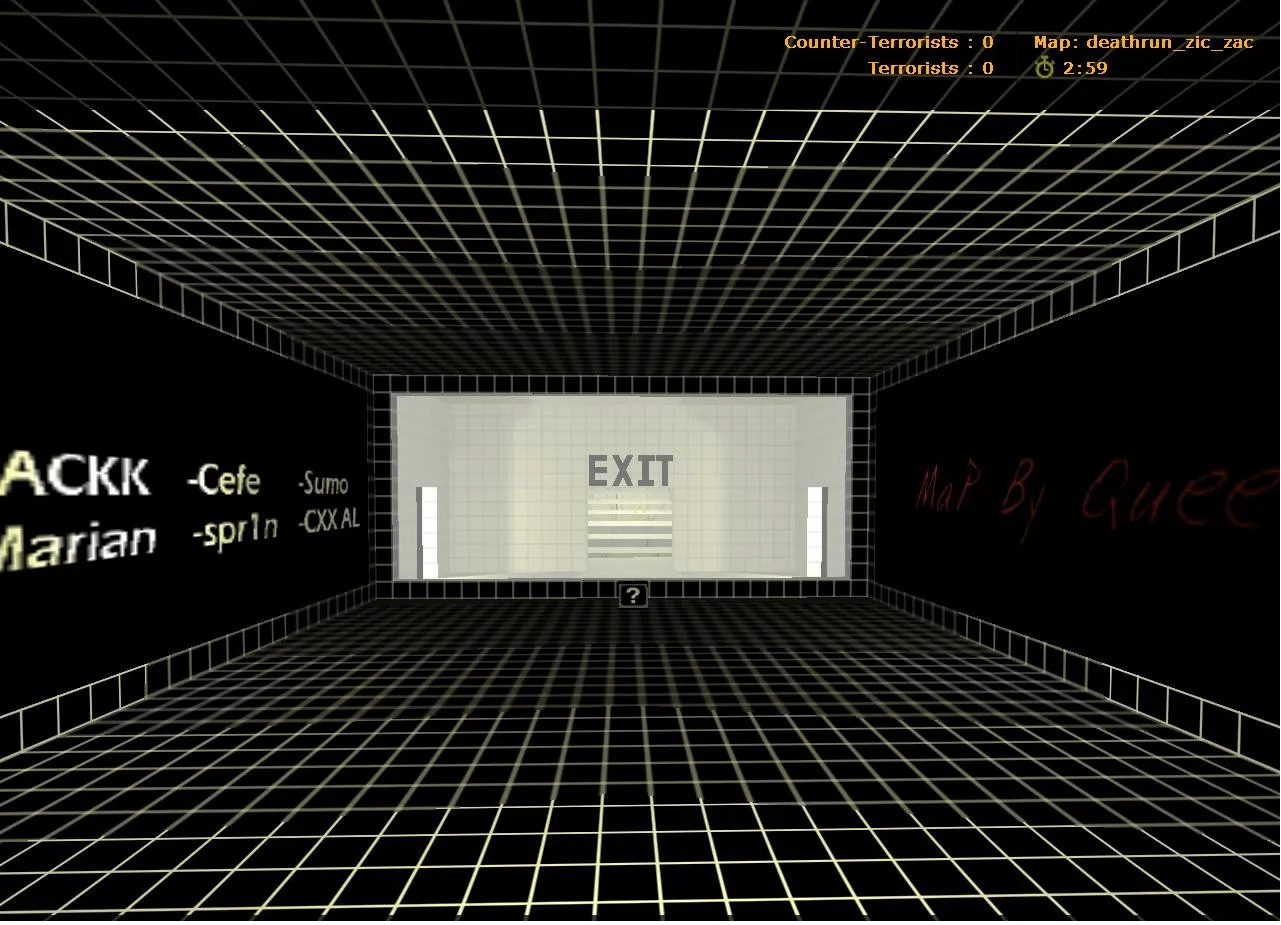Скриншот  deathrun_zic_zac — карта deathrun для CS 1.6: ловушки, раунды, точки для CT и T