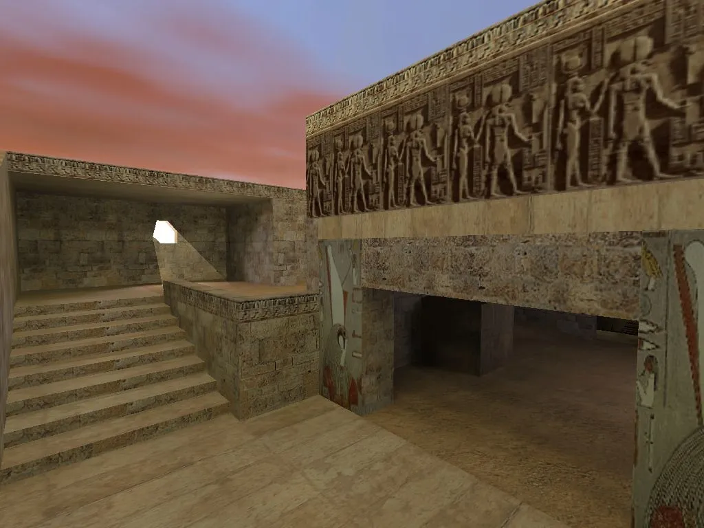 Скриншот  de_egypt для CS 1.6: тактика за CT и T, точки, .nav для ботов, оптимизация wpoly/epoly