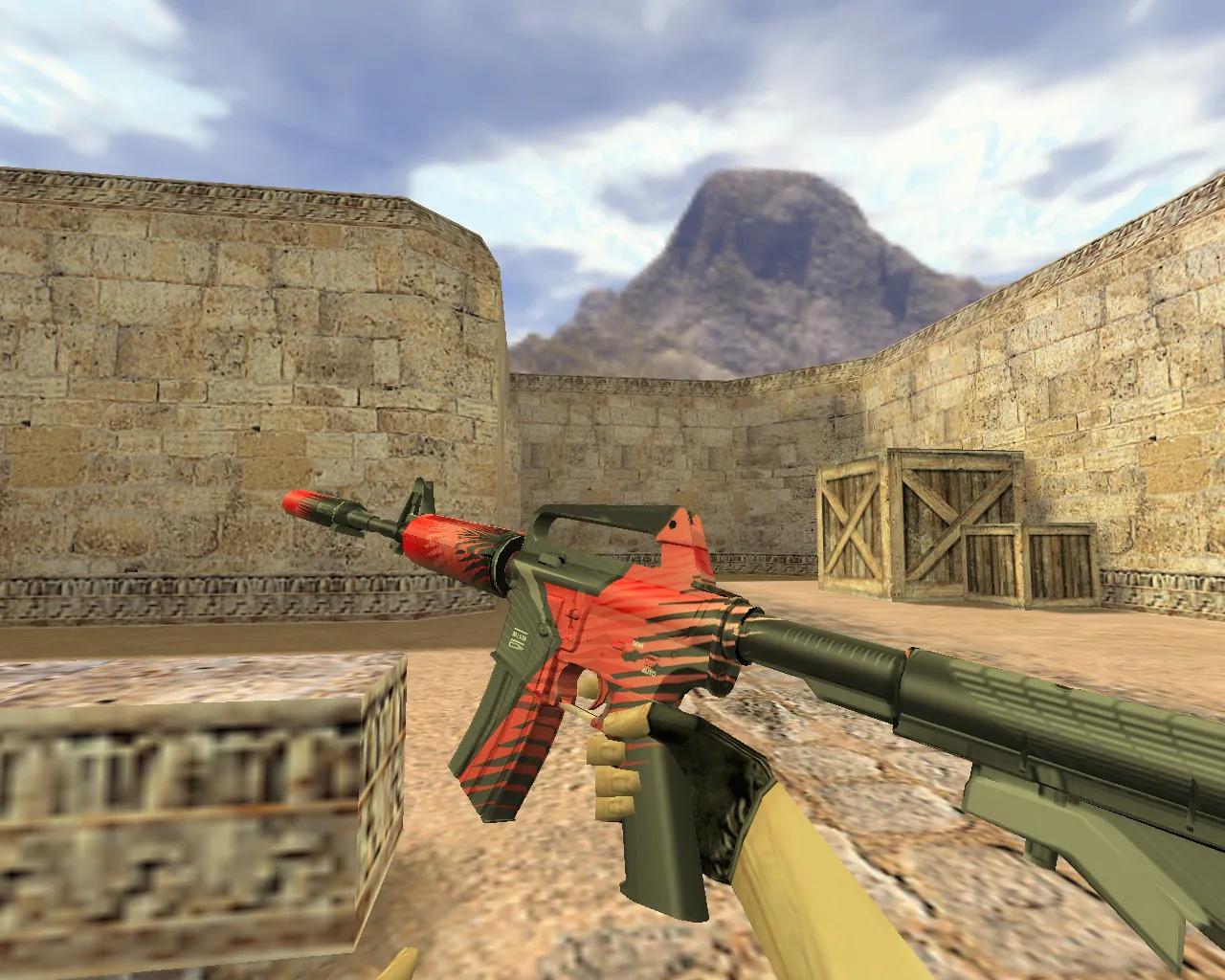 Скриншот Модель v_m4a1, p_m4a1, w_m4a1 «M4A1 Starladder» для CS 1.6: звуки, анимация осмотра, текстуры и качество