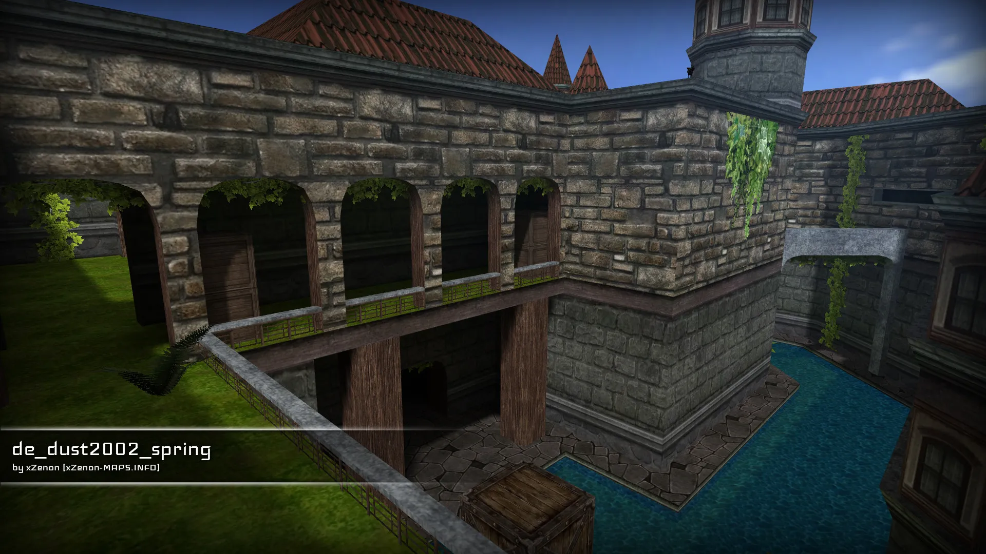 Скриншот  Карта de_dust2002_spring_b1 для CS 1.6: быстрый обзор, точки, тактика, .nav, оптимизация