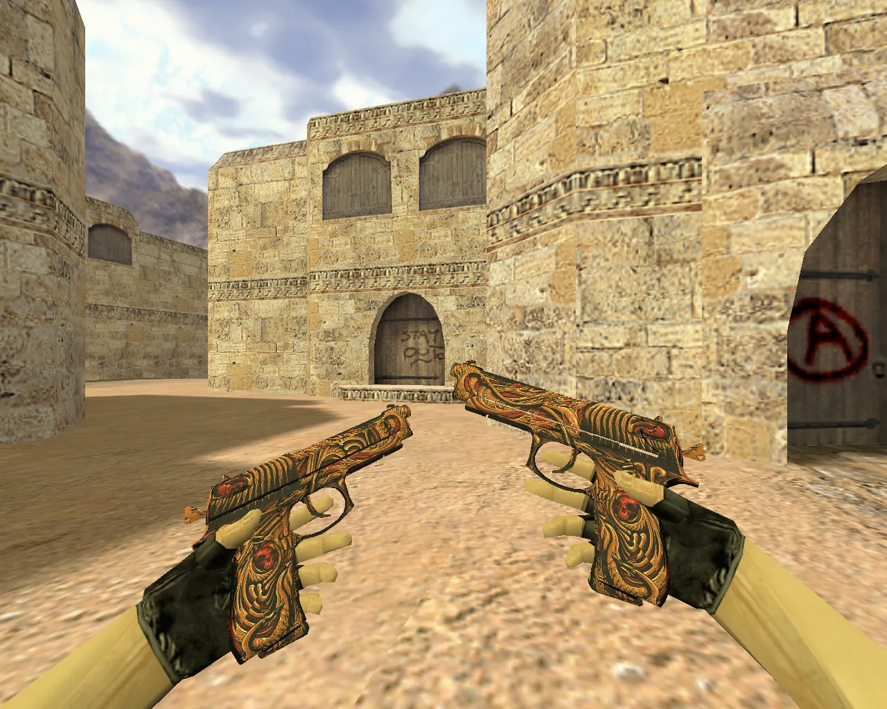 Скриншот Модель Dual Elites Узор мертвеца для CS 1.6