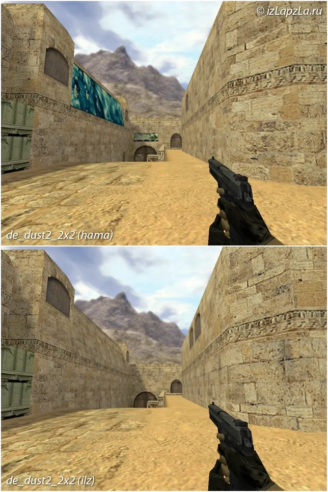 Скриншот  de_dust2_2x2_ilz — DE карта для CS 1.6: баланс сторон, точки, спавны и нав для ботов