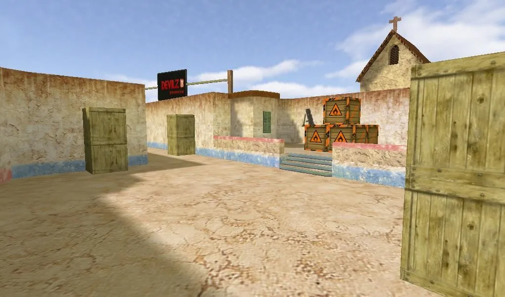 Скриншот  Карта de_devilz для CS 1.6: баланс сторон, точки, .nav для ботов, оптимизация wpoly/epoly и настройка сервера