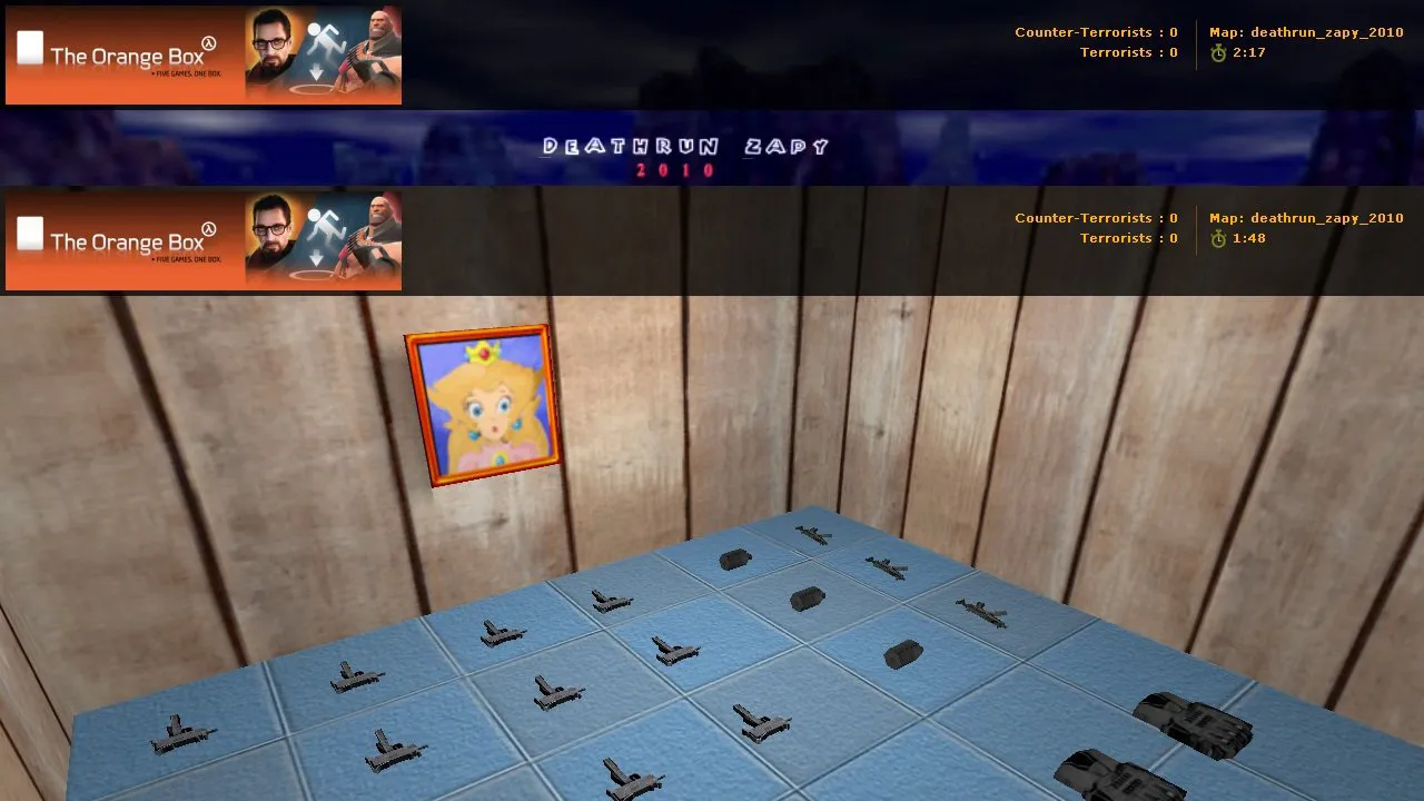 Скриншот  deathrun_zapy_2010 для CS 1.6: техничный обзор карты, точки, .nav и оптимизация