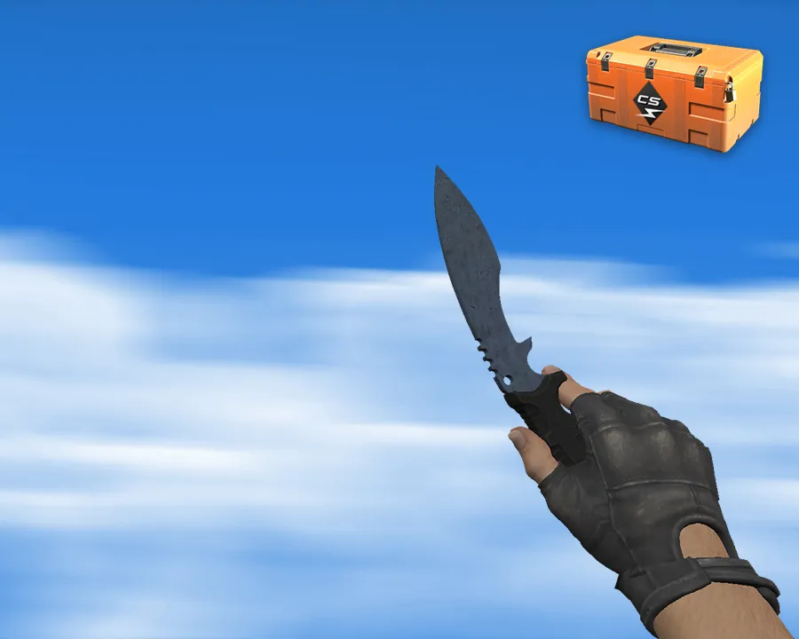 Скриншот Кукри Blue Steel (Вороненая сталь) v_, p_, w_ модели для CS 1.6: звуки, анимация осмотра, текстуры