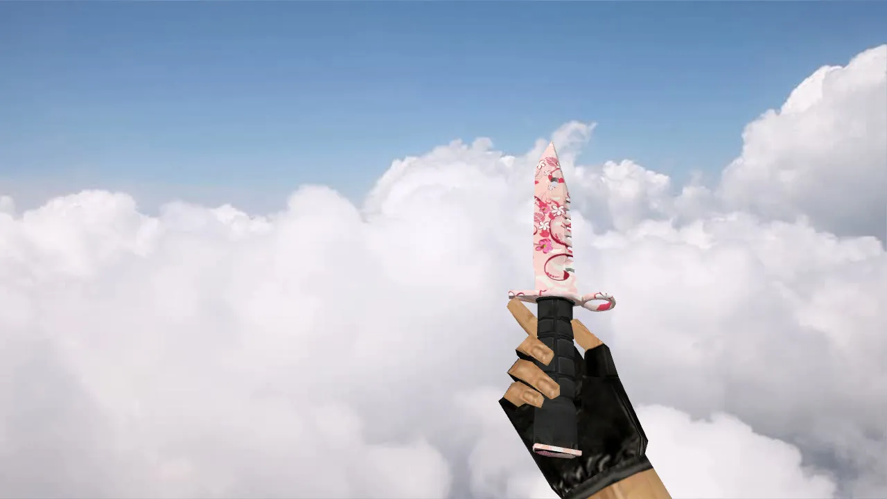 Скриншот v_ / p_ / w_ модель штык-нож M9 «Розовые цветы» для CS 1.6: звук, анимация осмотра, текстуры, конфиг