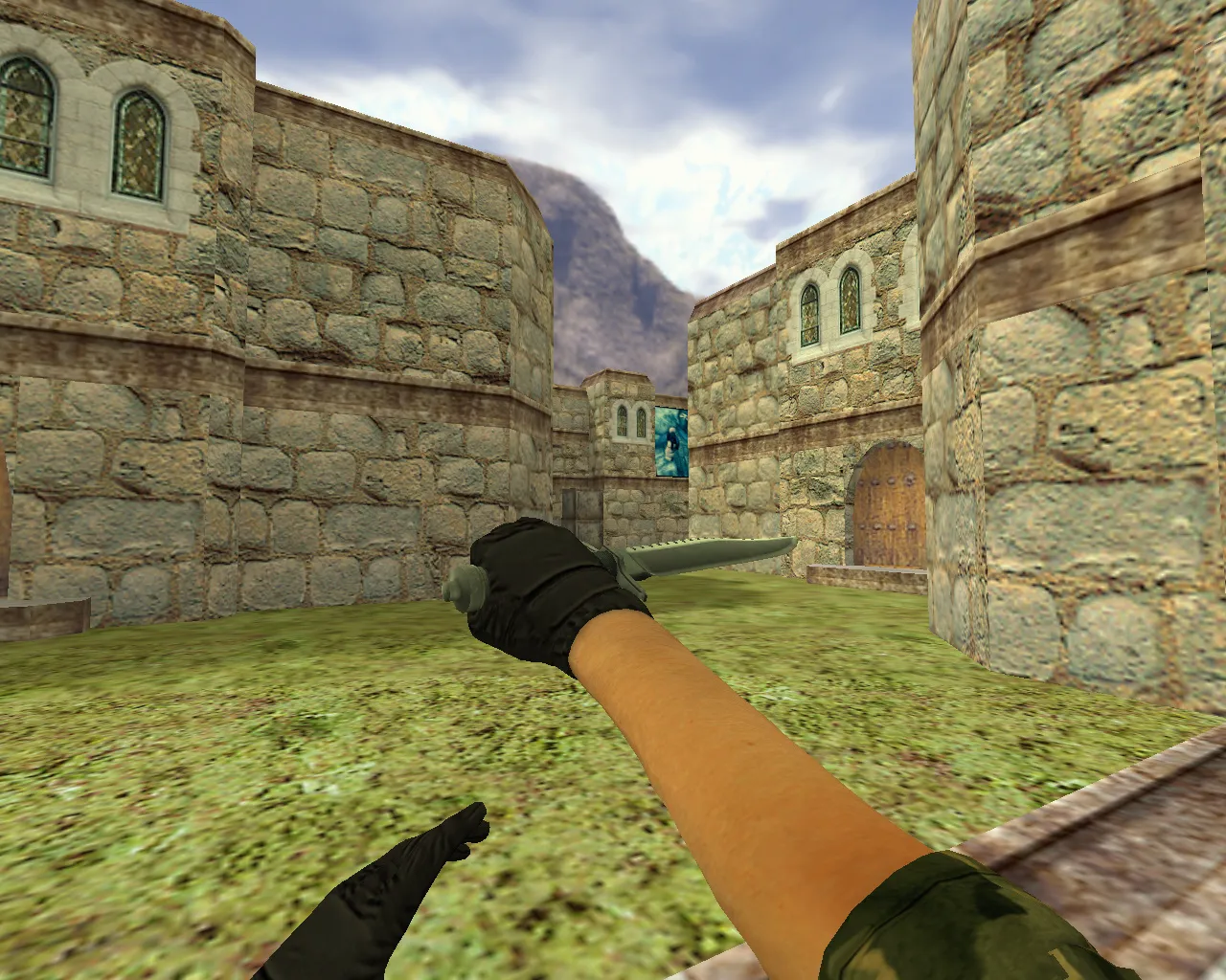 Скриншот Модель «Нож Рэмбо» v_knife для CS 1.6: текстуры, звук, анимация осмотра и качество модели