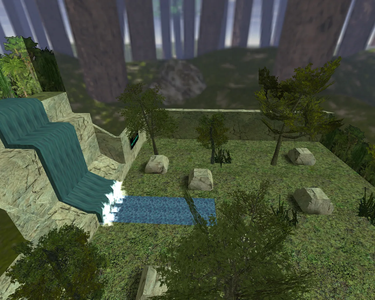 Скриншот  Карта «1hp_waterfall» для CS 1.6: режим ножей, баланс сторон, точки и оптимизация под FPS